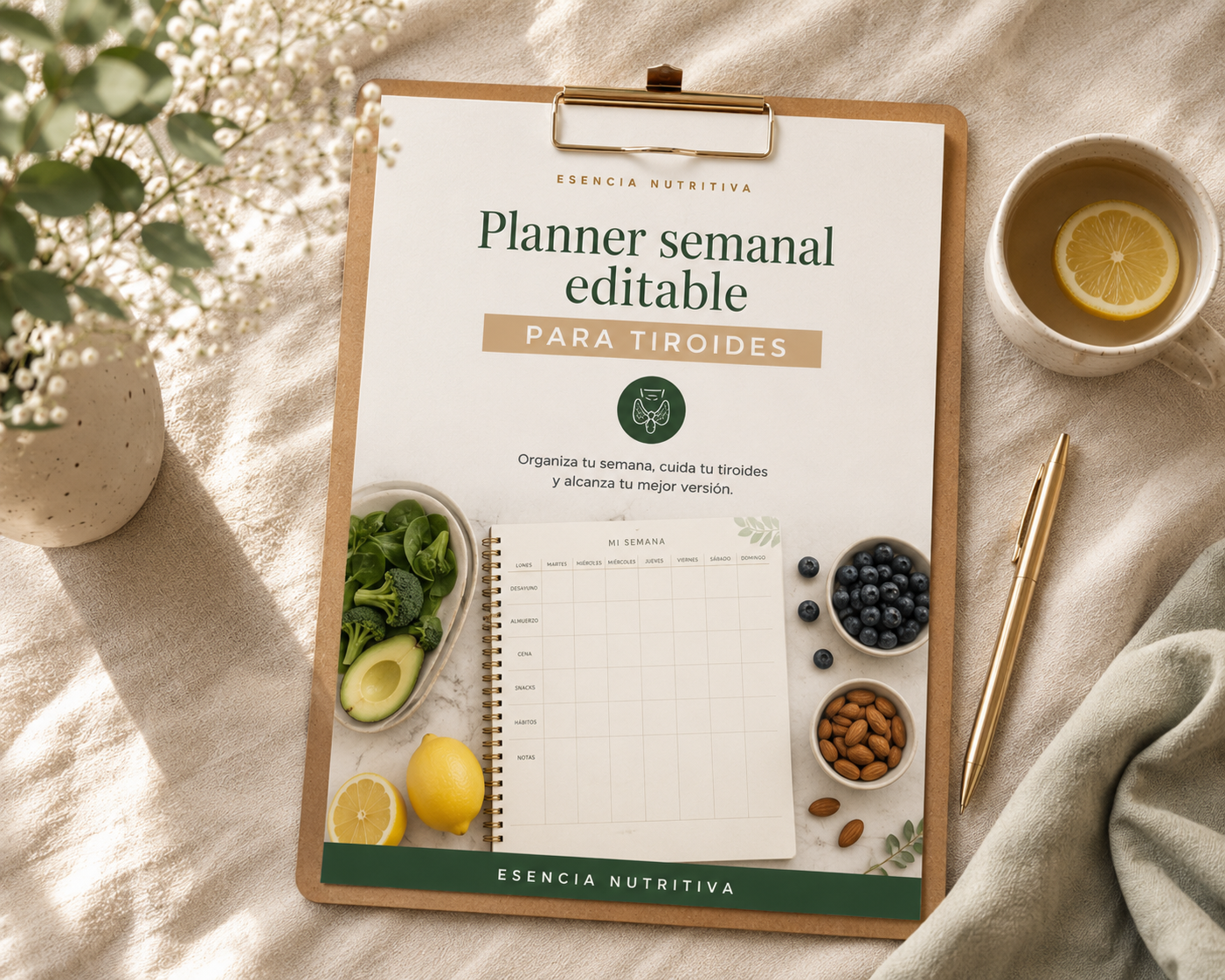 Planner Semanal Editable para Tiroides